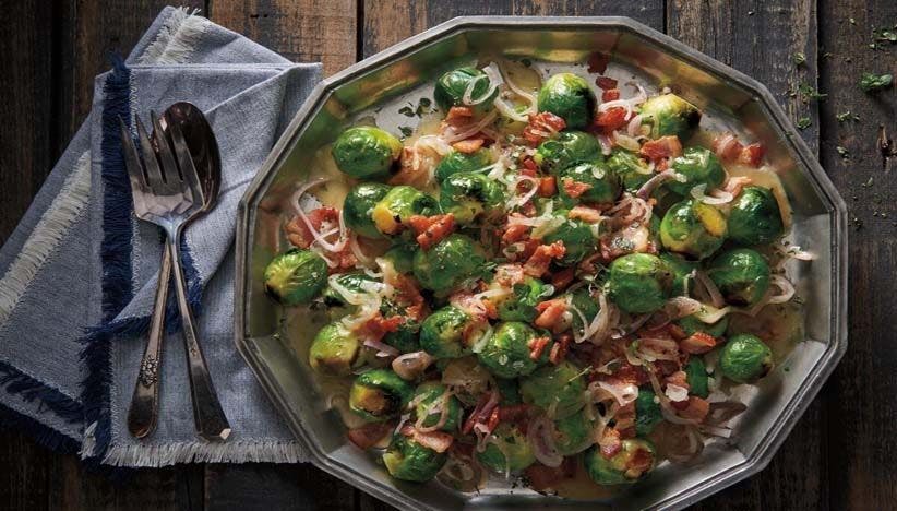 Brussels with Caramelized Bacon